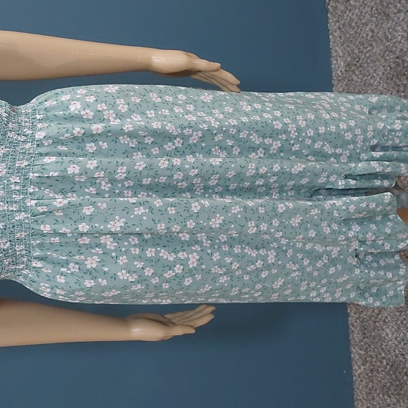 NWT Seven Islands Womens High Low Green Floral Dress With Hair Tie Plus Size 1X - Picture 4 of 12